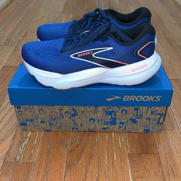 Women’s Brooks Glycerin 21 Blue Running Shoe Size 6 Wide EUC - Picture 2 of 7